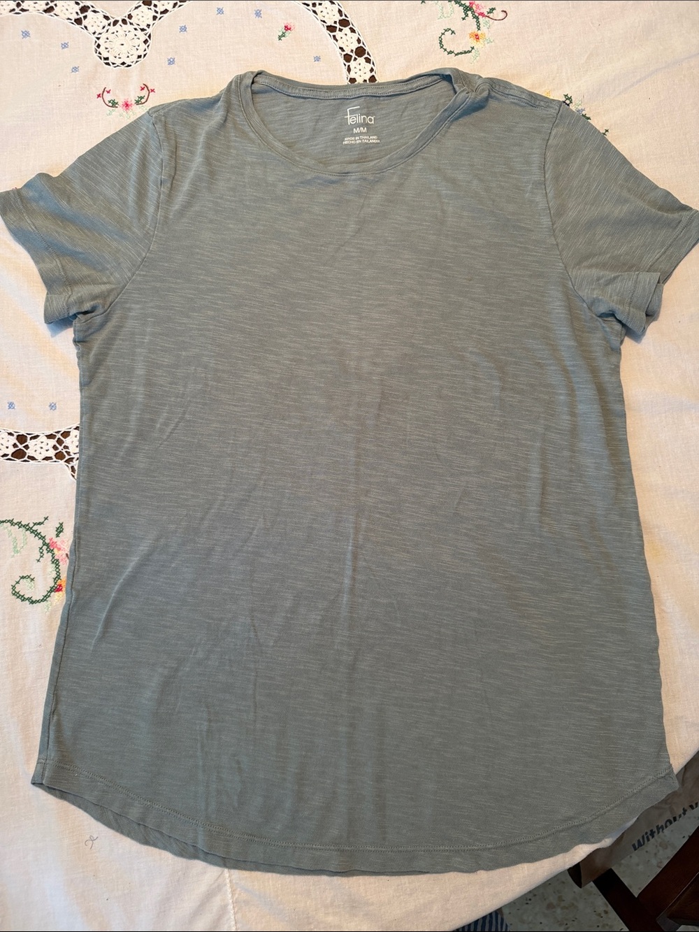 Felina Short-Sleeve Crewneck Tee in Sage Green